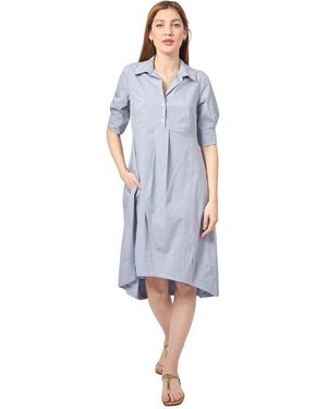 ALESSIA SANTI Graues Hemdkleid Mit Langen Ärmeln - Blau