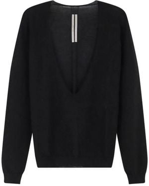 Rick Owens V-Neck Knitwear - Negro