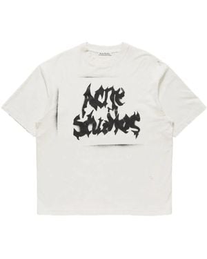 Acne Studios Gothic-Logo T-Shirt - Weiß