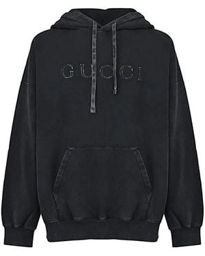 Gucci Hoodies & Sweatvesten ,Zwart ,Katoen Felpa - Blauw