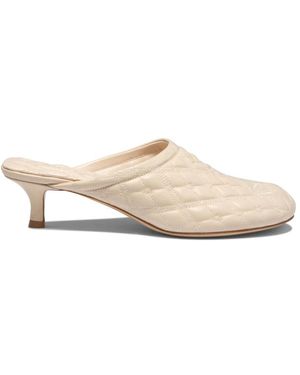 Burberry Heeled Mules - Natural