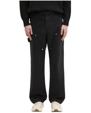 WOOD WOOD Fed Herringbone Workwear Hose - Schwarz