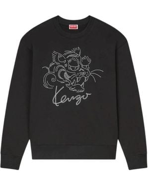 KENZO Bestickter star tiger pullover - Schwarz