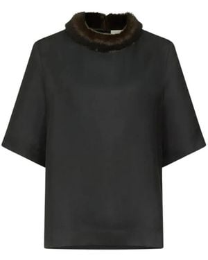Loulou de Saison Overhemden ,Zwart ,Polyester Dana Top