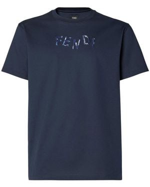 Fendi Tops ,Blauw ,Katoen T-Shirt