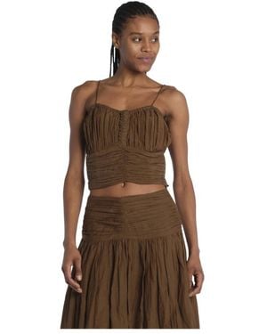 Scarlett Poppies Sleeveless Tops - Brown
