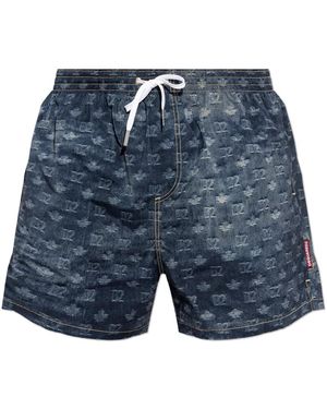 DSquared² Monogram Zwemshorts - Blauw