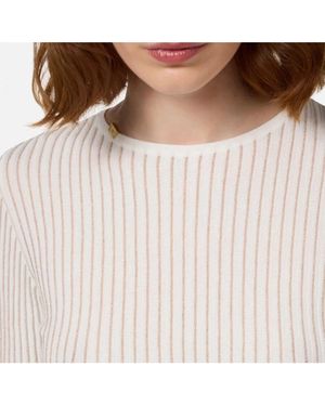 Elisabetta Franchi Lurex rippstrick langarm pullover - Pink
