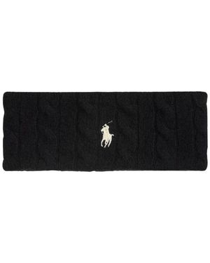 Ralph Lauren Accessoires ,Zwart ,Wol Kabelgebreide Hoofdband