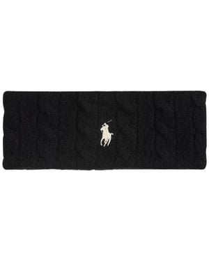 Ralph Lauren Accessoires ,Zwart ,Wol Kabelgebreide Hoofdband