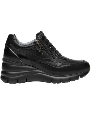 Nero Giardini Schoenen ,Zwart ,Leer Leren Wedge Sneakers