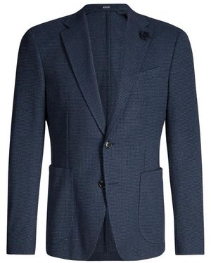 Joop! Licht Getailleerd Getextureerd Jasje - Blauw