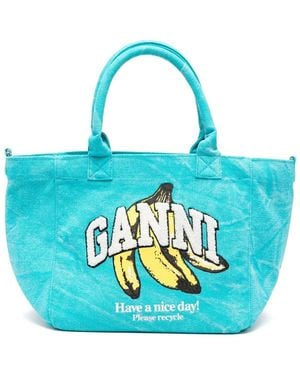 Ganni Tote Bags - Blu