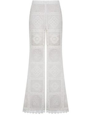 Zimmermann Broeken ,Katoen Aster Wijde Broek - Wit