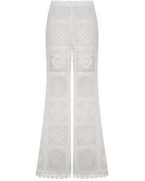 Zimmermann Broeken ,Katoen Aster Wijde Broek - Wit