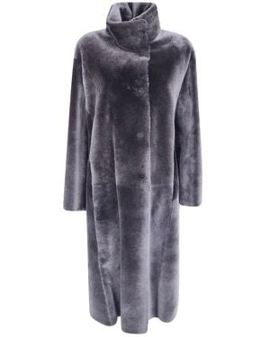 Giorgio Armani Jassen ,Grijs ,Single-Breasted Coats - Blauw