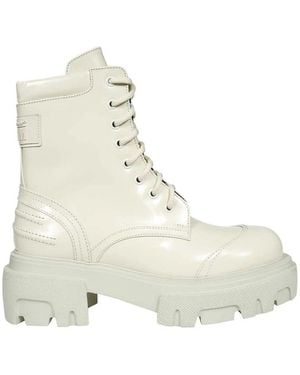 MSGM Lace-Up Boots - Natural