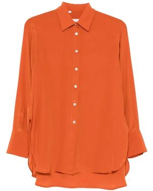 Barba Napoli Satin Zijde Blouse - Oranje