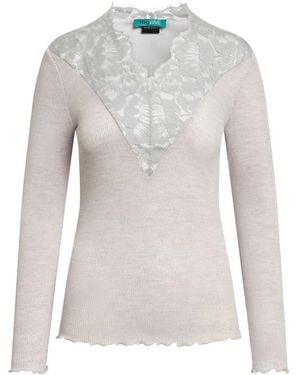 Tooche Mondlicht Eleganz Spitzen Top Damen - Grau