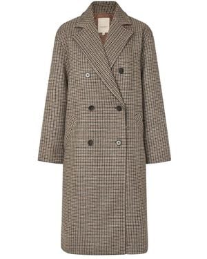 Masai Double-Breasted Coats - Brown
