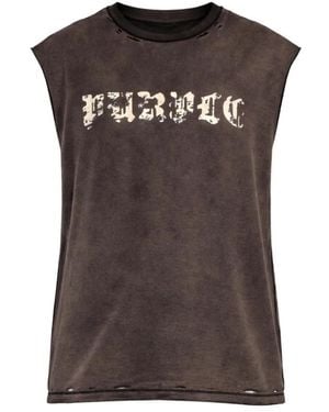Purple Brand Sleeveless Tops - Brown