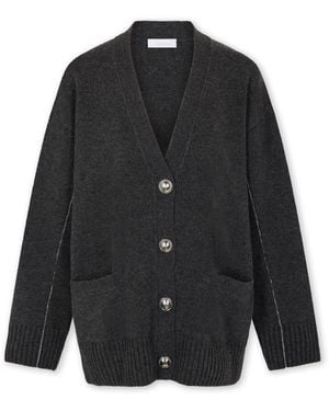 Rabanne Truien & Vesten ,Grijs ,Wol Donkergrijze Wol Kasjmier Vest - Zwart