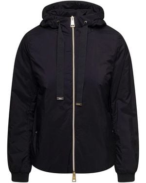 Herno Matt Hooded Bomber Jacket - Blauw