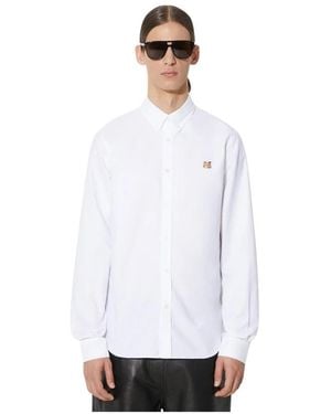 Maison Kitsuné Maison kitsune mini fox head oxford shirt - Bianco