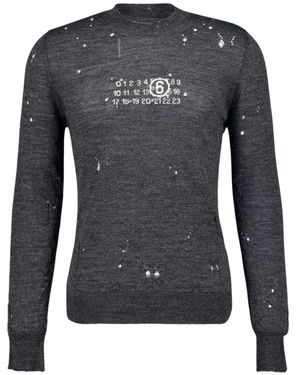MM6 by Maison Margiela Round-Neck Knitwear - Black