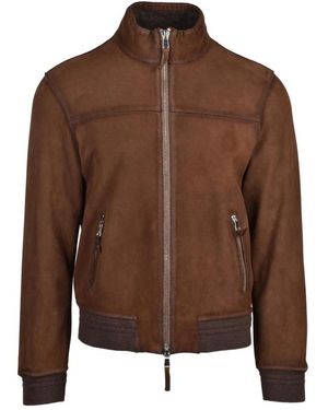 The Jack Leathers Jassen ,Bruin ,Leer D-Bostonian Bomberjack
