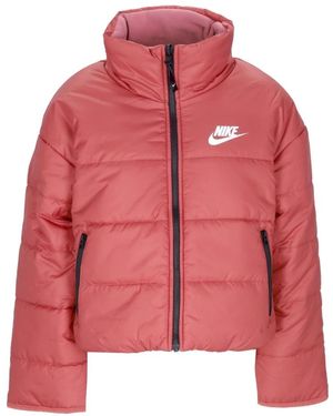 Nike Sportkleding Therma-Fit Repel Klassiek Jack Omkeerbaar Canyon Rust/Desert Berry/Zwart/Wit Donsjack - Rood