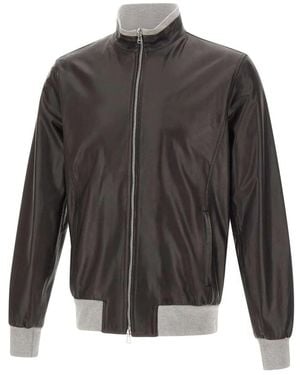 Barba Napoli Leather Jackets - Grey