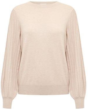 Kaffe Round-Neck Knitwear - Natural