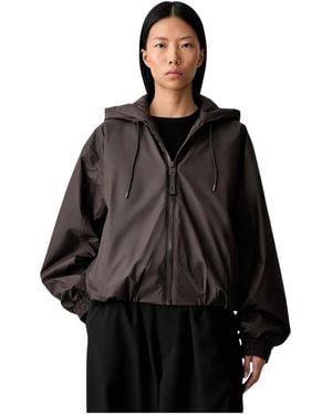 Rains Jassen ,Bruin ,Leer Lohja Jacket - Zwart