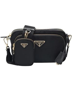 Prada Tassen ,Zwart ,Nylon Schoudertas