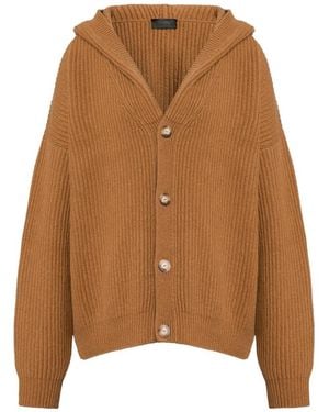 Dondup Truien & Vesten ,Bruin ,Wol Patent-Stitch Cardigan