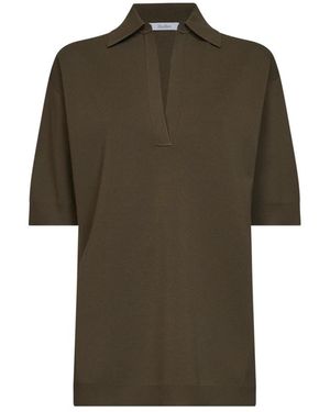 Max Mara Mxmalpino Lange Viscose Trui - Groen