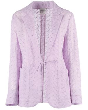 forte_forte Giacca Mussola Ricamo Broderie Anglaise - Paars