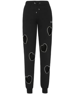 Philipp Plein Jogging Broeken Heart - Zwart