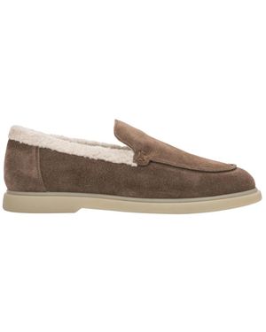ESTRO Loafer Aus Veloursleder Mit Kunstfellfutter - Grau