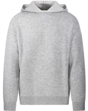Maison Kitsuné Hoodies & Sweatvesten ,Grijs ,Wol Wool Cashmere Double Face Hoodie