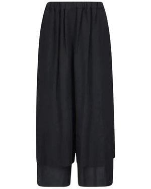 Comme des Garçons Gelaagde Pantalons Met Wijde Pijpen - Zwart