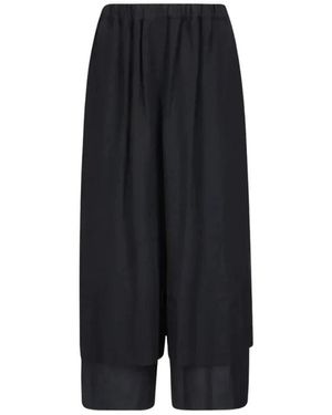 Comme des Garçons Gelaagde Pantalons Met Wijde Pijpen - Zwart