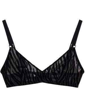 Heist Studios Ondergoed ,Zwart ,Polyester Nieve Flocked Mesh Bralette