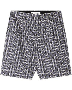 Lanvin Korte Broeken ,Veelkleurig ,Katoen Shorts - Blauw