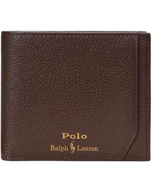 Ralph Lauren Geldbörse Aus Genarbtem Leder - Braun
