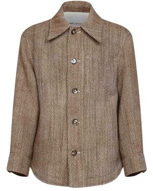 Ami Paris Jassen ,Bruin ,Wol Single-Breasted Coat