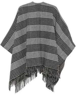 Woolrich Woll-Karo-Cape - Grau