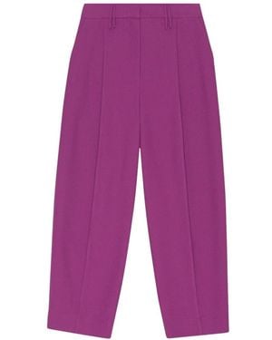 Ganni Straight Trousers - Purple