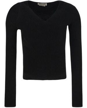 McQueen Gerippter stricktop - Schwarz